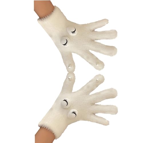 BCIOUS Y2K Erwachsene Winter Warme Handschuhe Pelzige Vollfingerhandschuhe Mit Eleganten Perlen Kaltes Wetter Isolierte Outdoor Vollfingerhandschuhe Radfahren von BCIOUS
