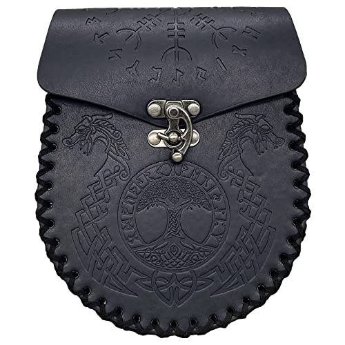 Vintage Mittelalterliche Hüfttasche Hüfttasche PU Leder Mittelalterliche Geprägte Gürteltasche Münztasche Vintage Tasche Geprägte Geldbörse von BCIOUS