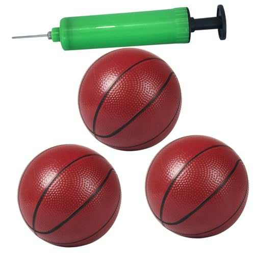 BCOATH 3 STÜCKE Teiliges Mini Basketball Spielset PVC Aufblasbar mit Dicker Oberfläche und Noppenstruktur Inklusive Farblich Zufälliger Pumpe für Indoor Outdoor Zufällige Zufällige Farbe von BCOATH