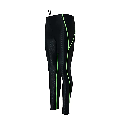 BEACHKINI Badehose für Männer und Frauen,Unisex Wasserdicht Schnell trocknend Tauchen Surfen Sportliche Leggings-Hosen,Verstellbare Lange Hosenbeine,1612 Black Green,XL von BEACHKINI