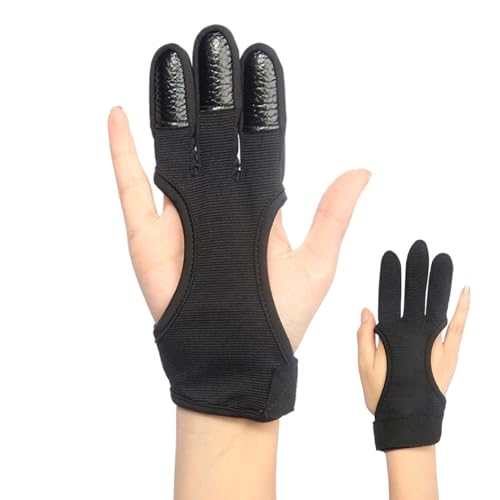 BEAHING Bogenschießhandschuhe DREI Finger Schutzhandschuhe Leder -Bogenschießhandschuhe mit Fingerschutz von BEAHING