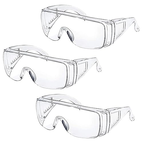 BEAHING Sicherheitsbrillen klare schützende Brille Anti-Fog-Staubbrille für Arbeitsplatz 3PCs, Sicherheitsbrille von BEAHING
