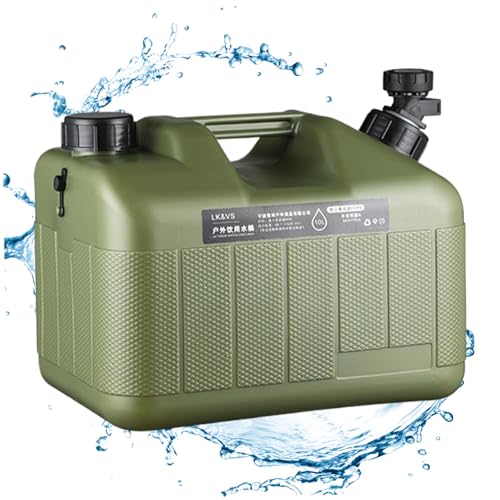 Wasserbehälter 10 l BPA freier Wasserbehälter mit Fließregelung Zapfen Camping Wasserspeicher Behälter tragbarer Wassertank mit Griffen Wasserspeicherbehälter zum Camping, Wandern von BEAHING