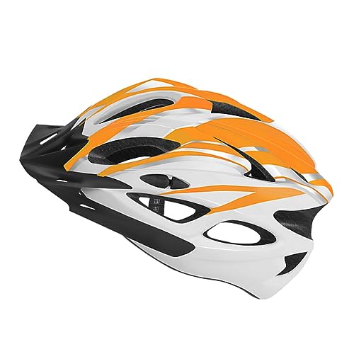 BEALIFE Fahrradhelm Wasserdicht Und Tragbar Für Outdoor Aktivitäten Langlebiger Großer Leichter Helm Outdoor Fahrradhelm Herren, orange weiß, Einheitsgröße von BEALIFE