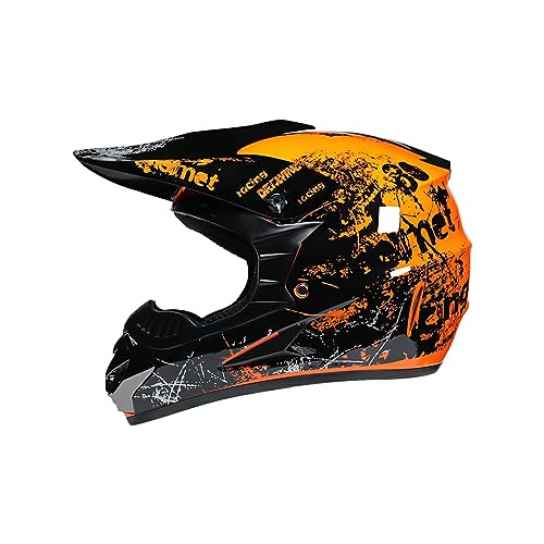 BEALIFE Robuster und langlebiger Mountainbike Helm für zuverlässigen Schutz. Fahrradhelme, ABS Scooter Helm, Orangefarbene Blumen, M von BEALIFE