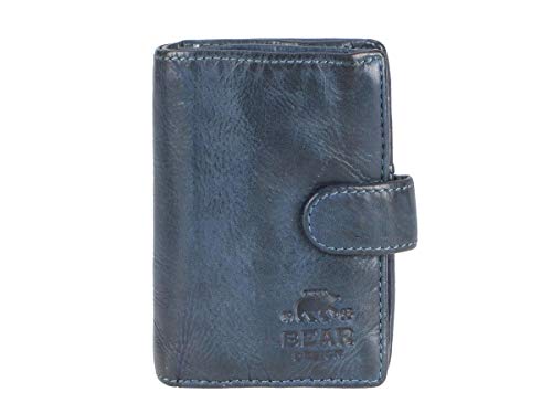 Bear Design Kartenetui Minibörse Geldbörse Portemonnaie klein blau von BEAR DESIGN