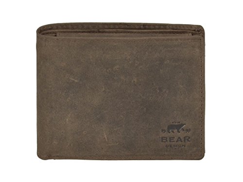 Geldbörse Herren Leder braun Portemonnaie Dark-Nature Geldbeutel Brieftasche von Bear Design