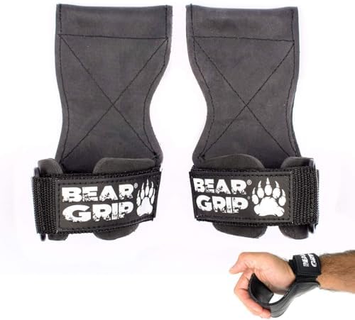 BEAR GRIP Multi-Grip-Gurt/Haken, hochwertige strapazierfähige Gewichthebergurte/Handschuhe (Kleiner Gummi) von BEAR GRIP