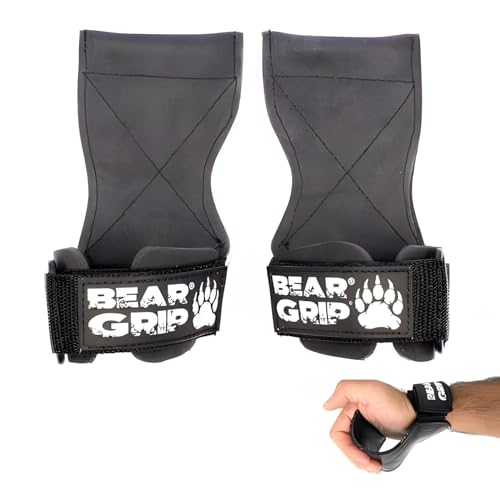 BEAR GRIP Multi-Grip-Gurte/Haken, hochwertige strapazierfähige Gewichtheber-Gurte/Handschuhe (großer Gummi). von BEAR GRIP