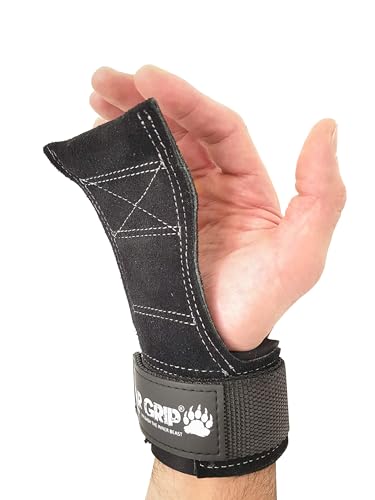 BEAR GRIP Multi Grip Special Edition Gurte/Haken, Premium Heavy Duty Gewichtheber-Riemen/Handschuhe (Leder) von BEAR GRIP