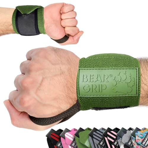 BEAR GRIP - Handgelenkstütz-Bänder für das Gewichtheben (Khaki) von BEAR GRIP