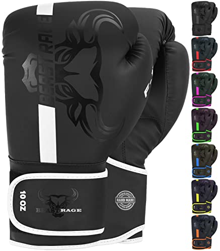 Beast Rage Boxhandschuhe Training Sparring Pro Impact Muay Thai MMA Kickboxen Herren Damen Erwachsene Schwerer Boxsack Focus Pads Handschuhe Speed Workout Belüftete Handfläche von BEAST RAGE
