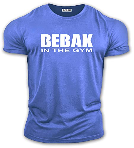 BEBAK Herren Gym T-Shirt Bodybuilding Top Workout Kleidung Training Top Weste MMA (Royal Heather Blue, 3XL) von BEBAK
