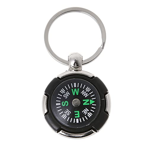 1 praktischer Miniatur-Kompass aus Kunststoff, mit Tasche, gefüllt, leicht, Wandern, Camping, Outdoor-Aktivitäten, Zubehör, multifunktionaler Schlüsselanhänger von BEBIKR