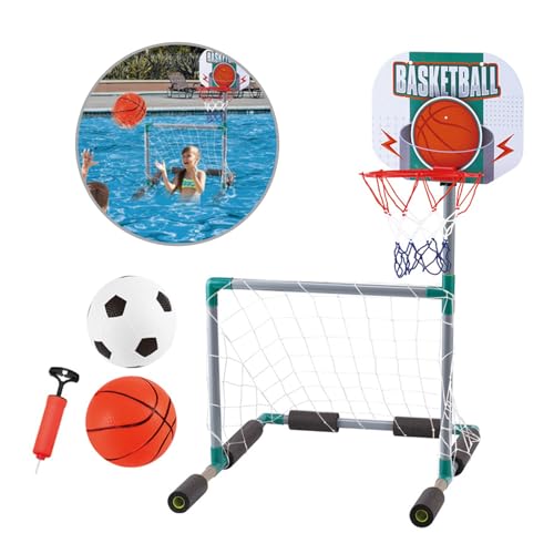 Basketbälle Korb Fußballnetz Für Poolränder Mit Ball Und Outdoor Schwimmbad Basketbälle Korb Pool Fußball Set Kinder Fußballtor von BEBIKR