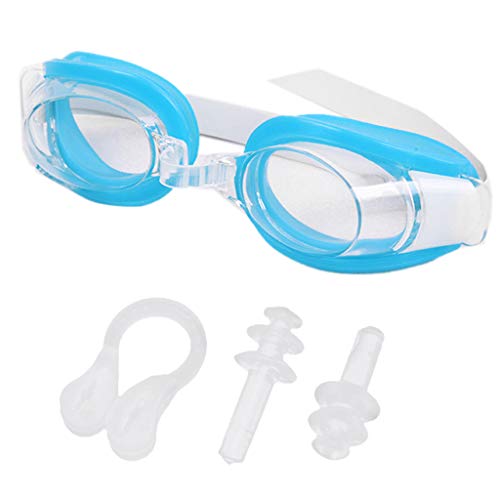 Schwimmbrille für Damen und Herren, Erwachsene, wasserdicht, beschlagfrei, UV-Schutz, breite Schutzbrille, Kinder-Schwimmbrille, Schwimmbrille für Kinder, großer Rahmenschutz von BEBIKR