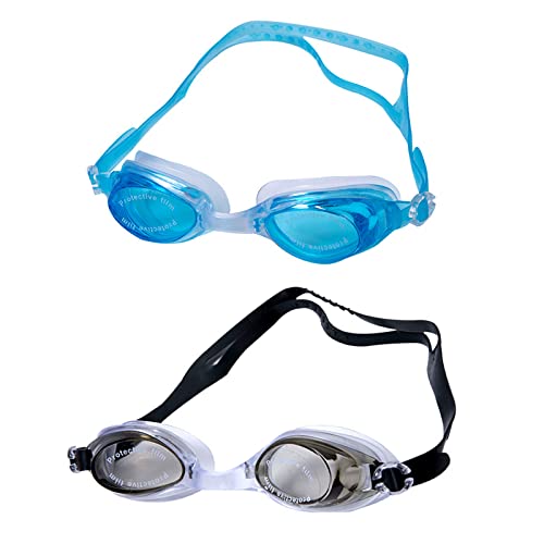 BECILES 2 Stück Schwimmbrille,Anti-Fog Schwimmbrille,Schwimmbrille Unisex für Erwachsene,Selbstjustierender Nasensteg, Hypoellergene Silikon Dichtungen von BECILES