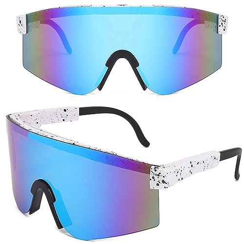 BECILES Sonnenbrille Fahrradbrille,Herren Damen Sportbrille Fahrradbrille,Schutzbrille Sonnenbrille Anti-Uv für Outdooraktivitäten Wie Radfahren Laufen Klettern Autofahren Angeln Golf Ski im Freien von BECILES