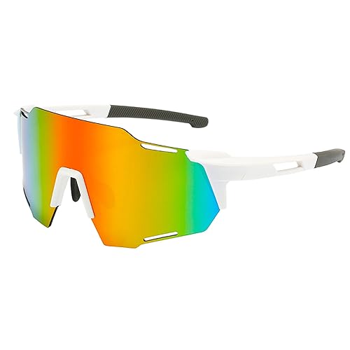 BECILES Sonnenbrille Fahrradbrille,Herren Damen Sportbrille Fahrradbrille,Schutzbrille Sonnenbrille Anti-Uv für Outdooraktivitäten Wie Radfahren Laufen Klettern Autofahren Angeln Golf Ski im Freien von BECILES