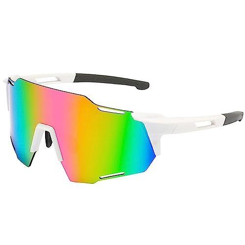 BECILES Sonnenbrille Fahrradbrille,Herren Damen Sportbrille Fahrradbrille,Schutzbrille Sonnenbrille Anti-Uv für Outdooraktivitäten Wie Radfahren Laufen Klettern Autofahren Angeln Golf Ski im Freien von BECILES