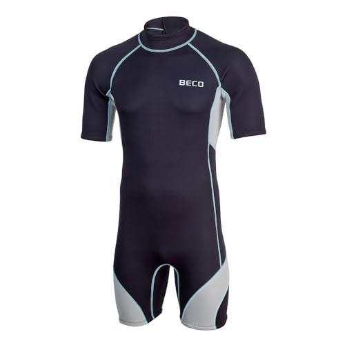 BECO Herren BEactive Neoprenshorty Naxos Schwimmanzug Wetsuit für Tauchen, Surfen, Schwimmen und Kajakfahren, schwarz-Silber, 2XL von Beco