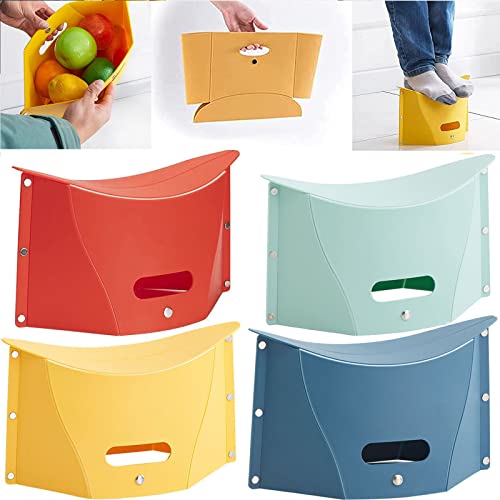 Portable Folding Stool Camping Stool Height Mini Stool Load 100 kg for Indoor and Outdoor, Can be Used as a Storage Bag for Small Objects (4 Teiliges Set) von BEDSETS