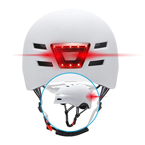 BEEPER Unisex Jugend ME135S-W Helm mit integrierter Beleuchtung, weiß, S von BEEPER