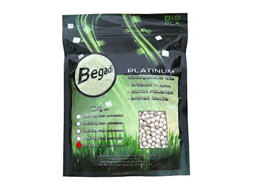 3.000 BEGADI Platinum Grade Bio Airsoft BBS, mehrfach poliert & speziell gehärtet 6mm, 0,32g -hell- von BEGADI