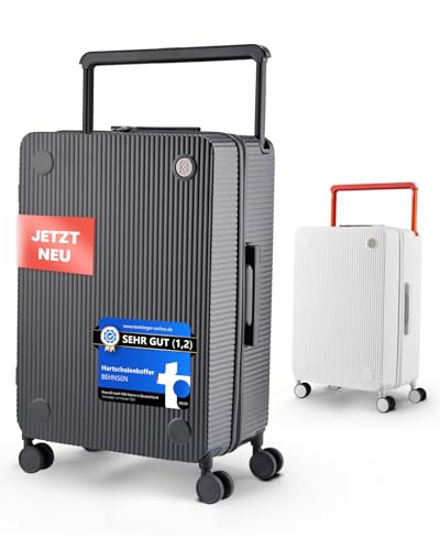 BEHNSEN Hartschalenkoffer aus Polycarbonat 44x27x66cm | Reisekoffer mit Rollen [Breiter Griff] - leise, sicher & robust - Premium Rollkoffer mit Zahlenschloss & extra Fächern - 61 L von BEHNSEN
