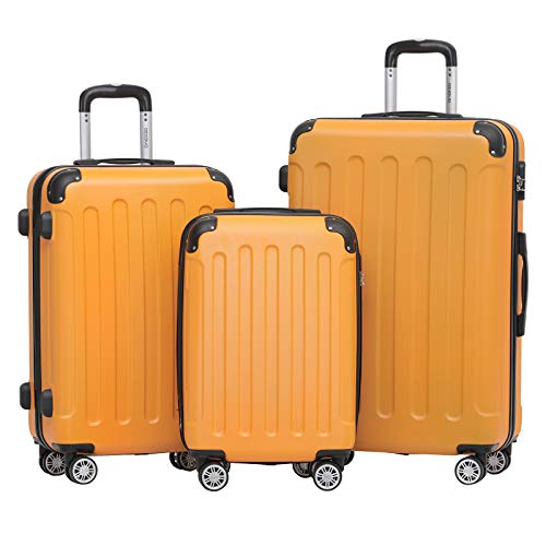 BEIBYE 2045 Zwillingsrollen 3tlg. Reisekoffer Koffer Kofferset Trolleys Hartschale in 14 Farben (Orangen) von BEIBYE