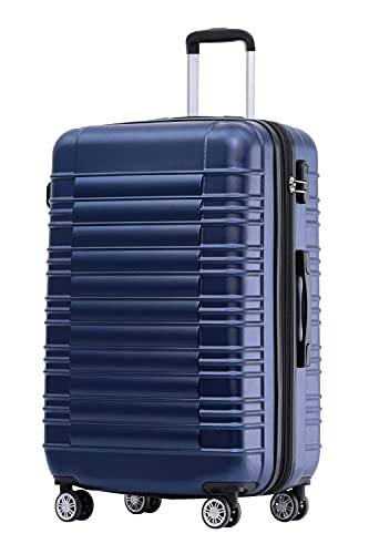 BEIBYE 2088 Zwillingsrollen Reisekoffer Koffer Trolleys Hartschale M-L-XL-Set (Dunkelblau, M) von BEIBYE