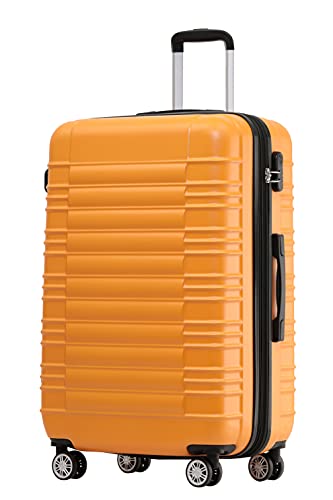 BEIBYE 2088 Zwillingsrollen Reisekoffer Koffer Trolleys Hartschale M-L-XL-Set (Orangen, M) von BEIBYE