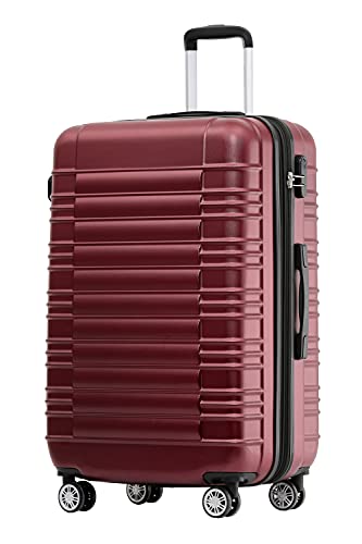 BEIBYE 2088 Zwillingsrollen Reisekoffer Koffer Trolleys Hartschale M-L-XL-Set in 13 Farben (Weinrot, M) von BEIBYE