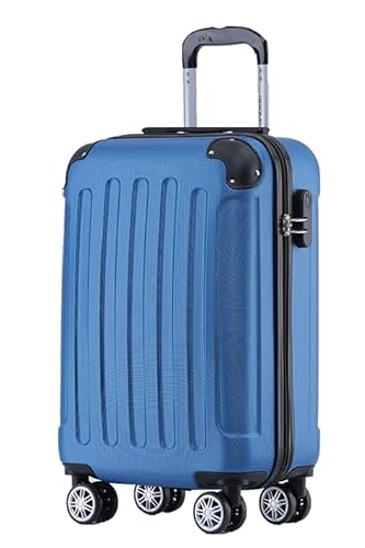 BEIBYE Hartschalen-Koffer Trolley Rollkoffer Reisekoffer Handgepäck 4 Rollen (M-L-XL-Set) (Blau, M) von BEIBYE