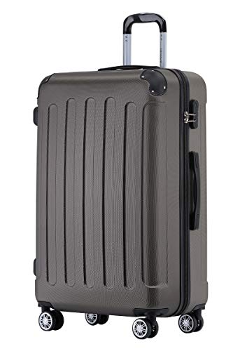 BEIBYE Hartschalen-Koffer Trolley Rollkoffer Reisekoffer Handgepäck 4 Rollen (M-L-XL-Set) (Coffee, XL) von BEIBYE