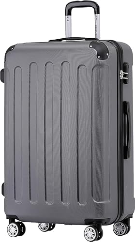 BEIBYE Hartschalen-Koffer Trolley Rollkoffer Reisekoffer Handgepäck 4 Rollen (M-L-XL-Set) (Dark Grey, L) von BEIBYE