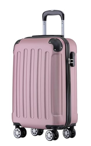 BEIBYE Hartschalen-Koffer Trolley Rollkoffer Reisekoffer Handgepäck 4 Rollen (M-L-XL-Set) (Rosa, M) von BEIBYE