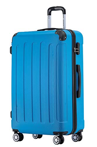 BEIBYE Hartschalen-Koffer Trolley Rollkoffer Reisekoffer Handgepäck 4 Rollen (M-L-XL-Set) (Turquoise, L) von BEIBYE