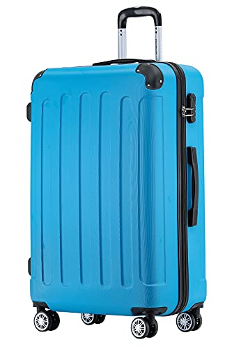 BEIBYE Hartschalen-Koffer Trolley Rollkoffer Reisekoffer Handgepäck 4 Rollen (M-L-XL-Set) (Turquoise, XL) von BEIBYE