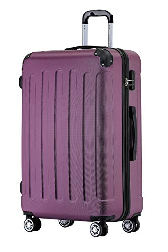 BEIBYE Hartschalen-Koffer Trolley Rollkoffer Reisekoffer Handgepäck 4 Rollen (M-L-XL-Set) (Violett, XL) von BEIBYE