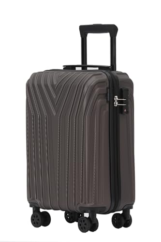 BEIBYE Kofferset Rollkoffer Koffer Hartschale,TSA Schloß, Zwillingsrollen, Erweiterung (Coffee, 55 cm) von BEIBYE