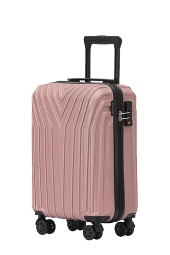 BEIBYE Kofferset Rollkoffer Koffer Hartschale,TSA Schloß, Zwillingsrollen, Erweiterung (Rosa Gold, 55 cm) von BEIBYE