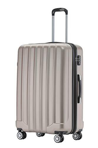 BEIBYE TSA-Schloß 2080 Hangepäck Zwillingsrollen neu Reisekoffer Koffer Trolley Hartschale Set-XL-L-M(Boardcase) (Champagner, L) von BEIBYE