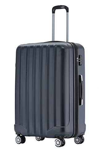 BEIBYE TSA-Schloß 2080 Hangepäck Zwillingsrollen neu Reisekoffer Koffer Trolley Hartschale Set-XL-L-M(Boardcase) (Dunkelblau, L) von BEIBYE