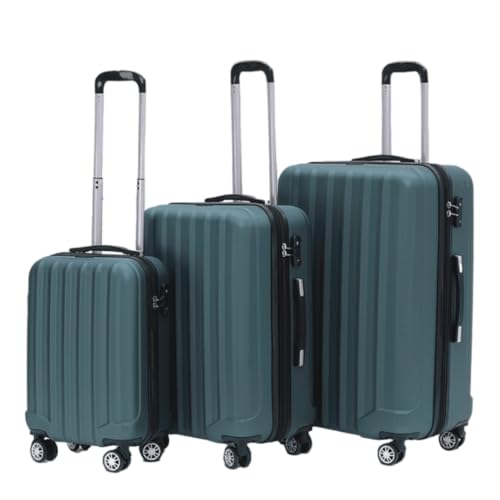 BEIBYE TSA-Schloß 2080 Hangepäck Zwillingsrollen neu Reisekoffer Koffer Trolley Hartschale Set-XL-L-M(Boardcase) (Dunkelgreen, Set) von BEIBYE