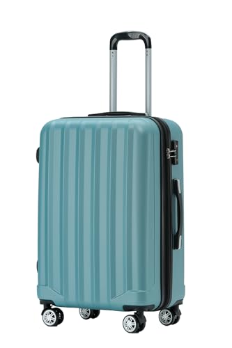 BEIBYE TSA-Schloß 2080 Hangepäck Zwillingsrollen neu Reisekoffer Koffer Trolley Hartschale Set-XL-L-M(Boardcase) (Ice Blue, L) von BEIBYE