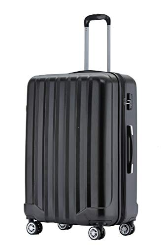 BEIBYE TSA-Schloß 2080 Hangepäck Zwillingsrollen neu Reisekoffer Koffer Trolley Hartschale Set-XL-L-M(Boardcase) (Schwarz, L) von BEIBYE