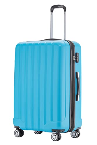 BEIBYE TSA-Schloß 2080 Hangepäck Zwillingsrollen neu Reisekoffer Koffer Trolley Hartschale Set-XL-L-M(Boardcase) (Turquoise, XL) von BEIBYE