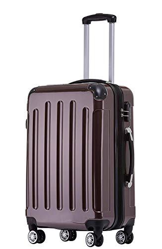 BEIBYE Zwillingsrollen 2048 Hartschale Trolley Koffer Reisekoffer Taschen Gepäck in M-L-XL-Set (Coffee, M) von BEIBYE