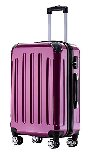BEIBYE Zwillingsrollen 2048 Hartschale Trolley Koffer Reisekoffer Taschen Gepäck in M-L-XL-Set (Lila, L) von BEIBYE